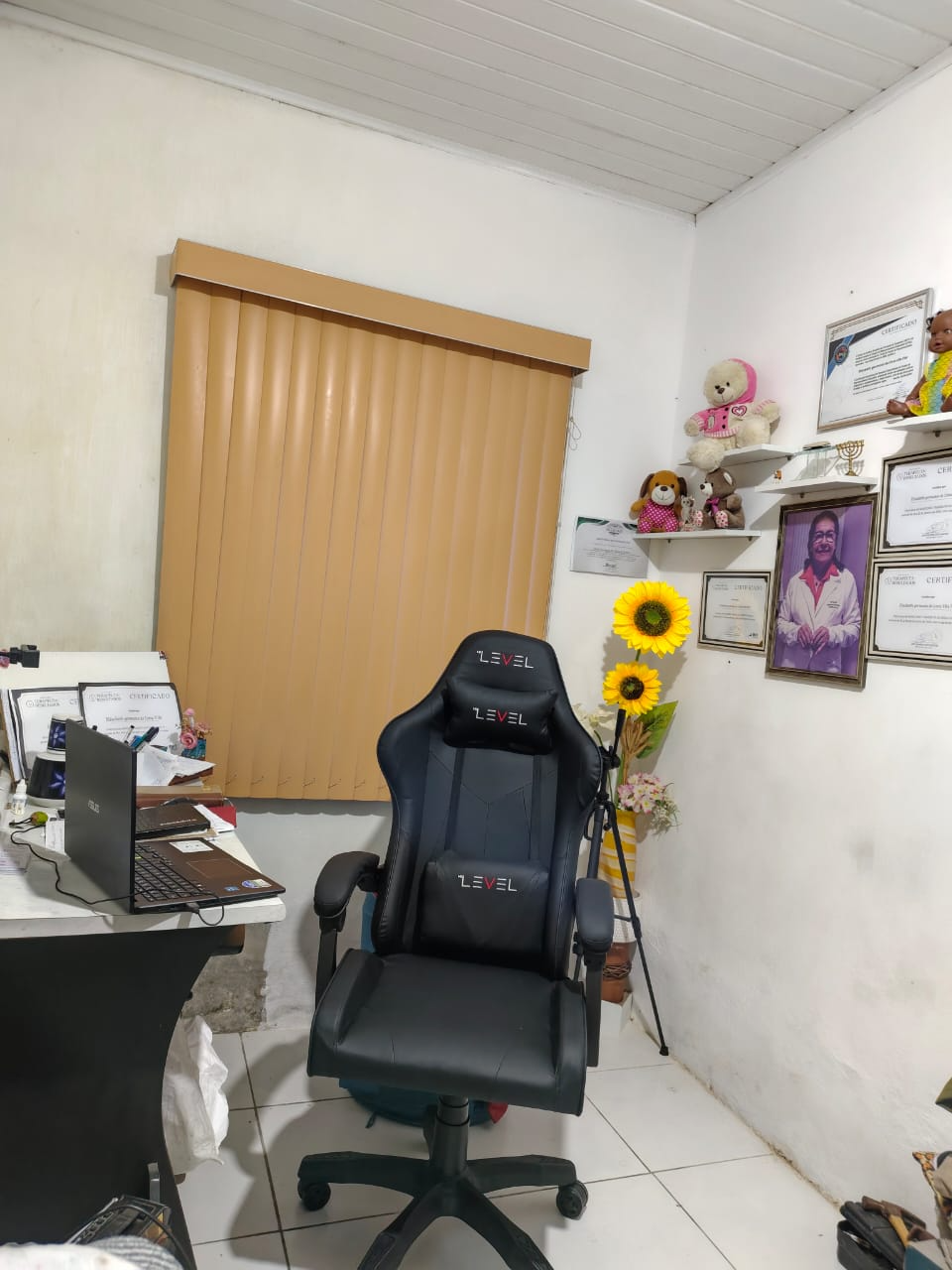 Consultório de Elizabeth Germana preparado para os atendimentos